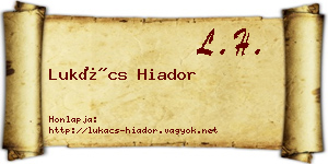 Lukács Hiador névjegykártya